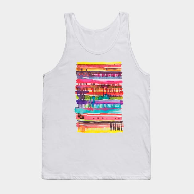 Watercolor Irregular Lines Tank Top by ninoladesign